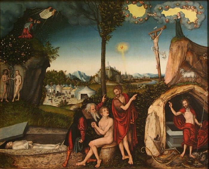 Lucas Cranach The Law and the Gospel France oil painting art